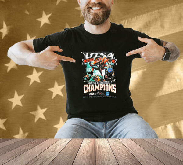 UTSA Roadrunners Celebrations 2024 Champions Of Myrtle Beach Bowl Mascot NCAA Bowl Games 2024-2025 Shirt