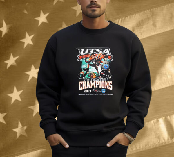 UTSA Roadrunners Celebrations 2024 Champions Of Myrtle Beach Bowl Mascot NCAA Bowl Games 2024-2025 Shirt