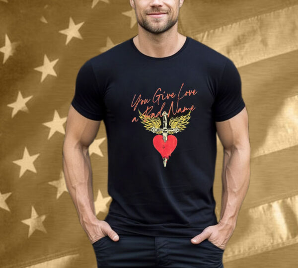 Bon Jovi You Give Love A Bad Name Sword Heart Wings T-Shirt