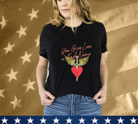 Bon Jovi You Give Love A Bad Name Sword Heart Wings T-Shirt