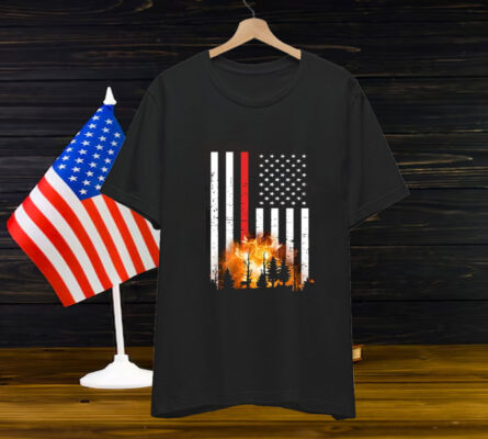 California Firefighter US Flag Tee Shirt