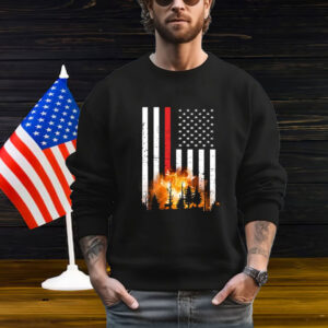 California Firefighter US Flag Tee Shirt