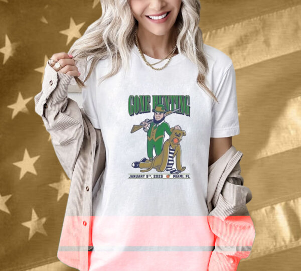 Notre Dame Fighting Irish Vs Penn State Nittany Lions CFP Semifinal Games Gone Hunting January 9Th 2025 Miami FL Mascot T-Shirt