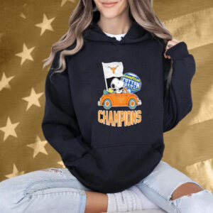 Snoopy And Woodstock Driving Car Texas Longhorns Goodyear Cotton Bowl Classic Champions College Football Playoff NCAA Season 2024-2025 T-Shirt