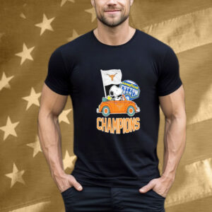 Snoopy And Woodstock Driving Car Texas Longhorns Goodyear Cotton Bowl Classic Champions College Football Playoff NCAA Season 2024-2025 T-Shirt