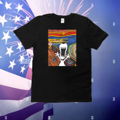 Snoopy Woodstock and Charlie Brown X Edvard Munch’s The Scream The Howl T-Shirt