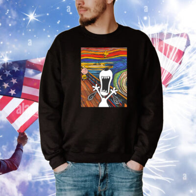 Snoopy Woodstock and Charlie Brown X Edvard Munch’s The Scream The Howl T-Shirt
