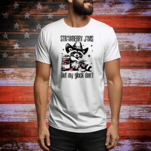 Strawberry jams but my glock don’t racoon cowboy Tee Shirt