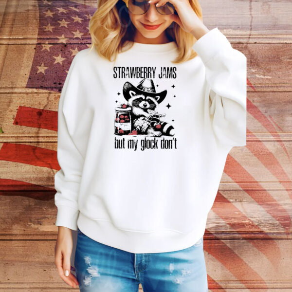 Strawberry jams but my glock don’t racoon cowboy Tee Shirt