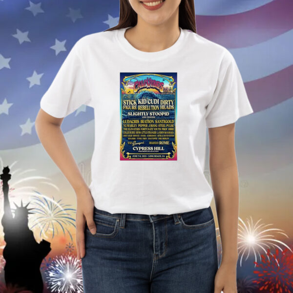 Cali Vibes Fest June 7-8 2025 In Long Beach CA Tour Shirt