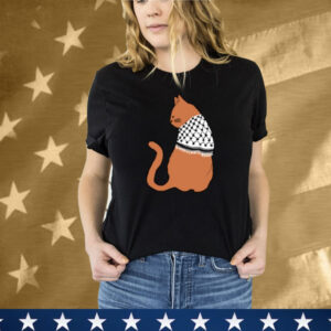 Thecatluminati Palestinian Catfiyyeh Cat Tee Shirt