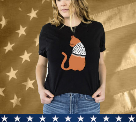 Thecatluminati Palestinian Catfiyyeh Cat Tee Shirt