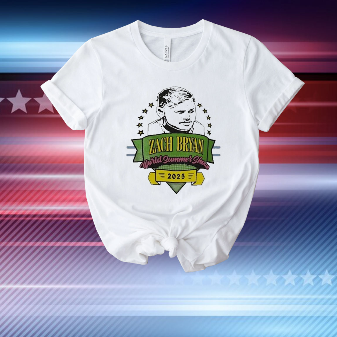 Official Zach Bryan World Summer Show 2025 Head Faces T-Shirt