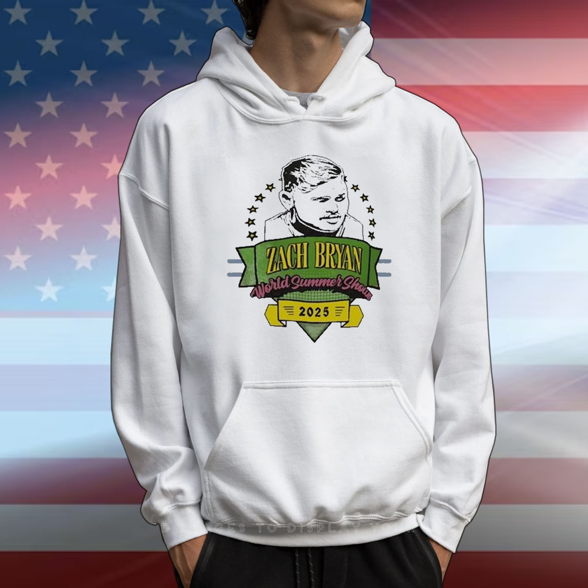 Official Zach Bryan World Summer Show 2025 Head Faces T-Shirt