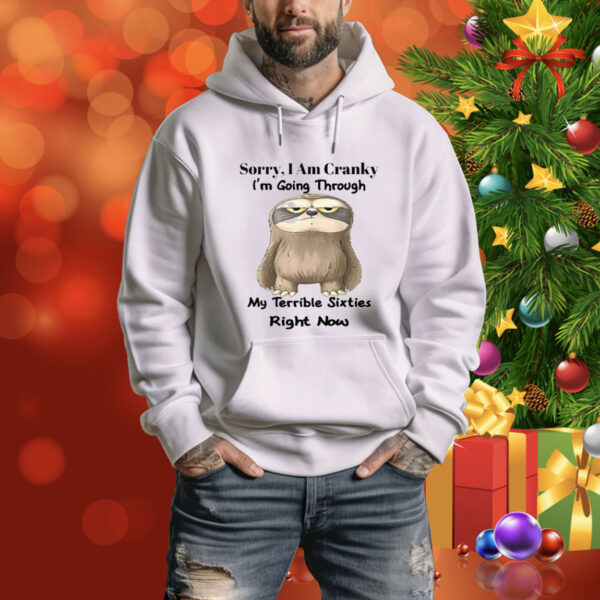 Sloth Sorry I Am Cranky I’m Going Through My Terrible Sixties Right Now Tee Shirt