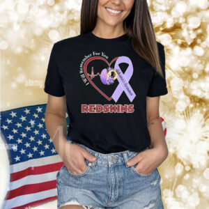 Washington Commanders I Will Remember For You Alzheimer’s Awareness Heartbeat Brain Shirt