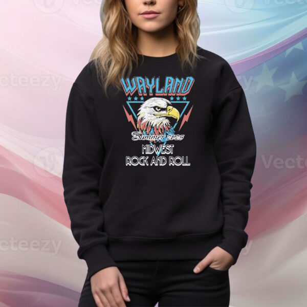 Wayland Summer 2025 Tour Midwest Rock And Roll Eagle Tee Shirt