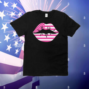 Zoe Day Lips American Flag T-Shirt
