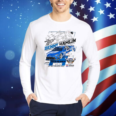 Official Denny Hamlin Checkered Flag Sports 2025 Autotrader EchoPark Automotive 400 Race Win At The Concrete Mile Shirt