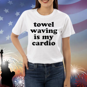 Towel waving in my cardio Shirt