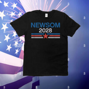 2028 Gavin Newsom President Vintage Stripe Star T-Shirt