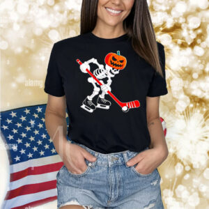 Skeleton ice hockey Halloween Shirt