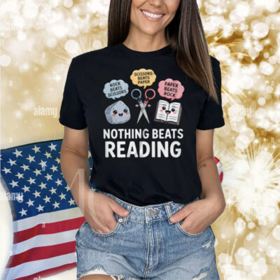 Rock Paper Scissors Nothing Beats Reading Funny Book Lover Shirt